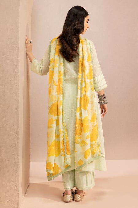 Dohr India Aari Embroidered A-line Kurta Set 