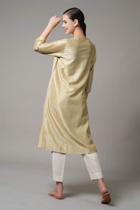 Joy Mitra Floral Vine Embroidered Kurta & Pant Set 