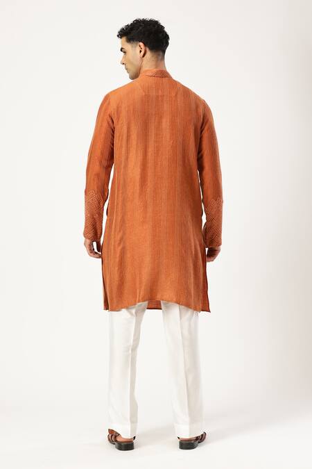 Paresh Lamba Signatures Chanderi Silk Stitch Embroidered Kurta 