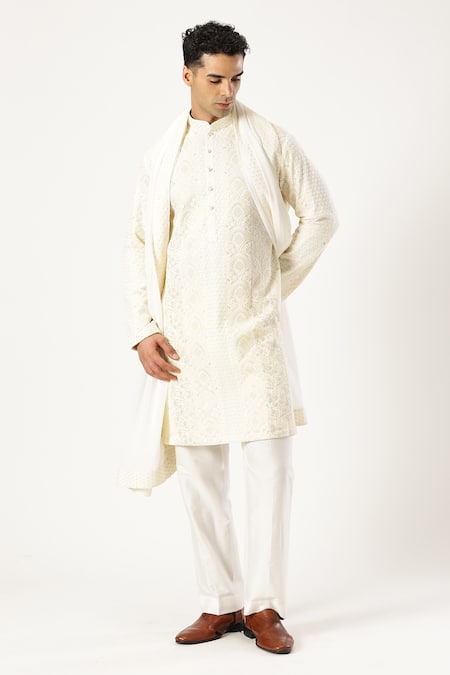 PARESH LAMBA SIGNATURES Sequin & Thread Embroidered Kurta 