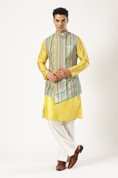 PARESH LAMBA SIGNATURES Thread Embroidered Layered Bundi 