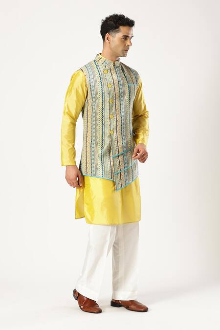 Shop_Paresh Lamba Signatures_Multi Color Cotton, Velvet Embroidery Thread Bundi_Online_at_Aza_Fashions