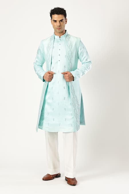 PARESH LAMBA SIGNATURES Embroidered Bundi & Kurta Set 