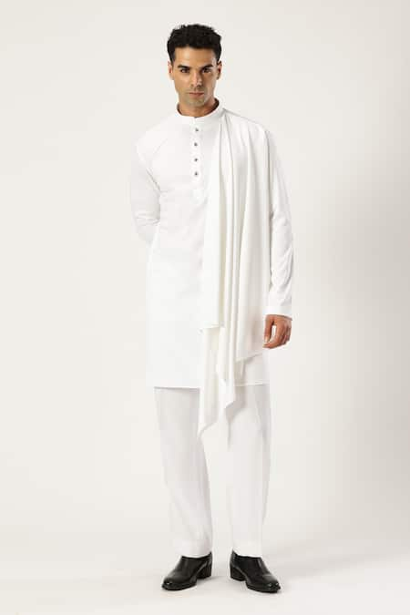 PARESH LAMBA SIGNATURES Asymmetric Side Drape Kurta 