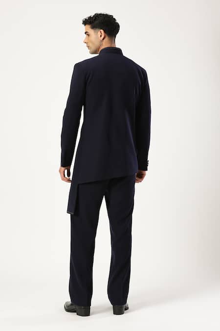 Paresh Lamba Signatures Bead Embellished Asymmetric Bandhgala With Pant 