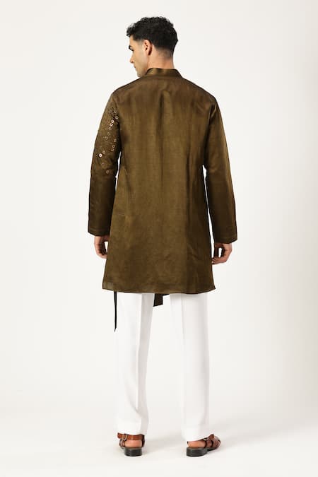 Paresh Lamba Signatures Sequin Embellished Asymmetric Kurta 