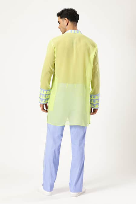 Paresh Lamba Signatures Printed Border Kurta 