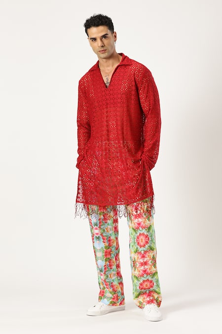 PARESH LAMBA SIGNATURES Cutwork Embroidered Kurta 