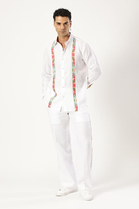 PARESH LAMBA SIGNATURES Floral Patchwork Panel Shirt 