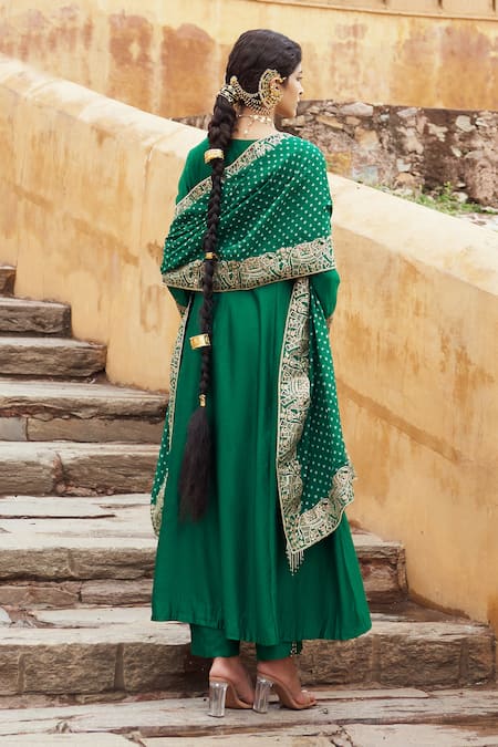 Pink City By Sarika Hasti Embroidered Angarkha Set 