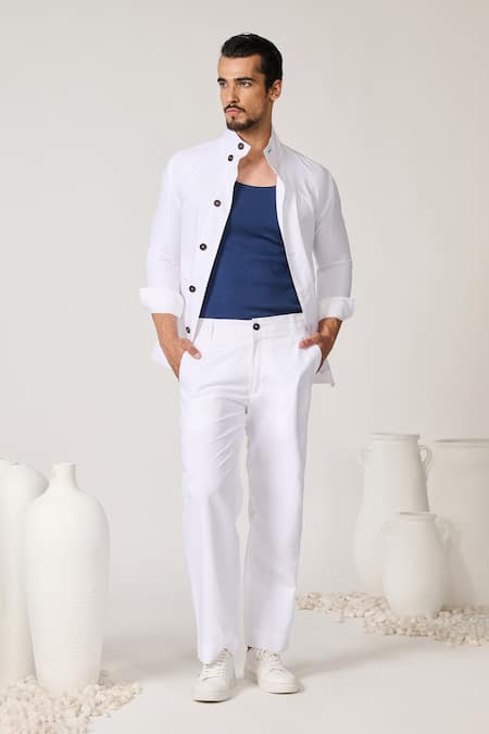 S&N by Shantnu Nikhil Plain Patch Pocket Shirt 