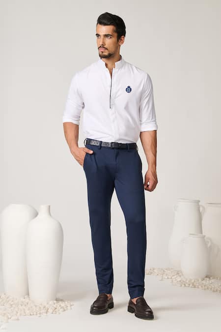 S&N by Shantnu Nikhil Solid Straight Trouser 