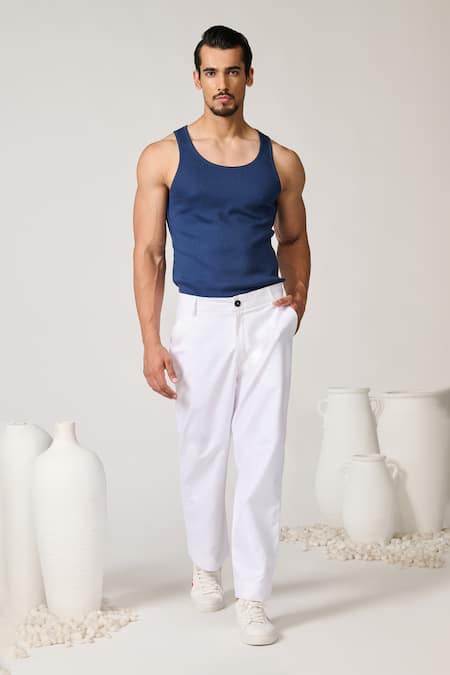 S&N by Shantnu Nikhil Linen Solid Trouser 