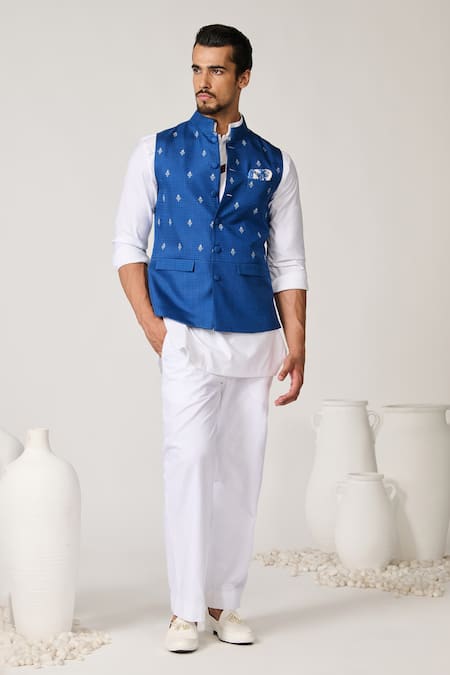 S&N by Shantnu Nikhil Sartorial Geometric Print Bundi 