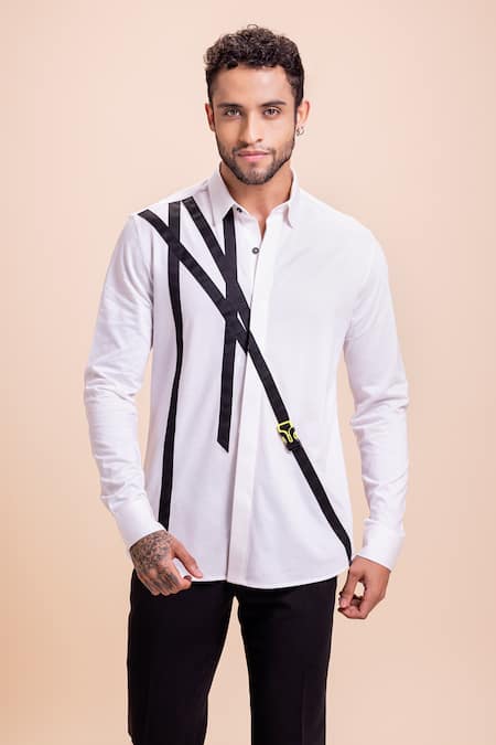 AMIT ARORA Panel Patch Work Shirt 