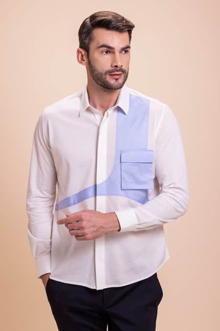 AMIT ARORA Color Block Shirt 