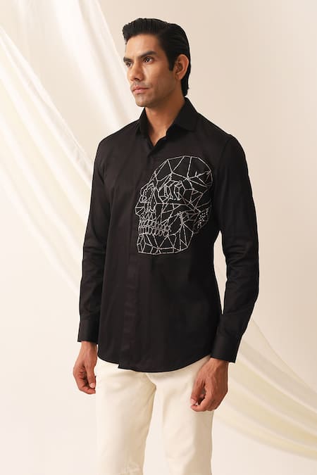 Seven Graphic Head Motif Detailed Shirt 