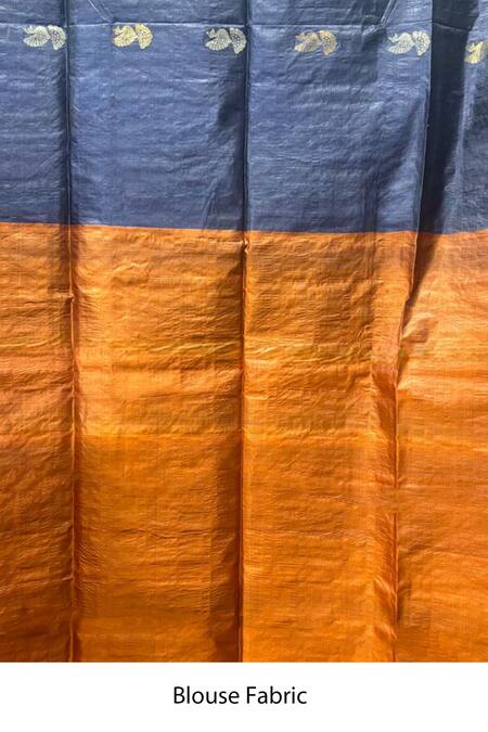 Buy Dusala Blue Kota Doria Azalea Bird Motif Handwoven Saree With Running Blouse Piece Buy_Dusala_Blue Kota Doria Azalea Bird Motif Handwoven Saree With Running Blouse Piece