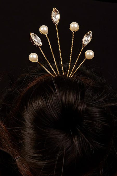 Rejuvenate jewels Crystal Work Hair Pin 