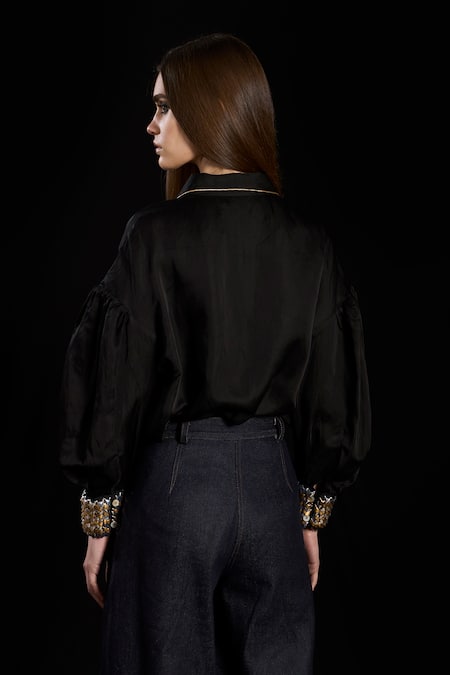Rara Avis Drop Shoulder Embroidered Cuff Shirt 