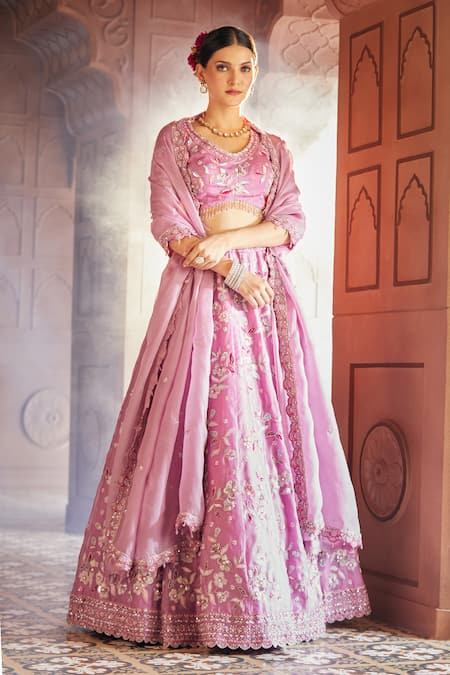 Aariyana Couture Shower Of Lilies Embroidered Bridal Lehenga Set 