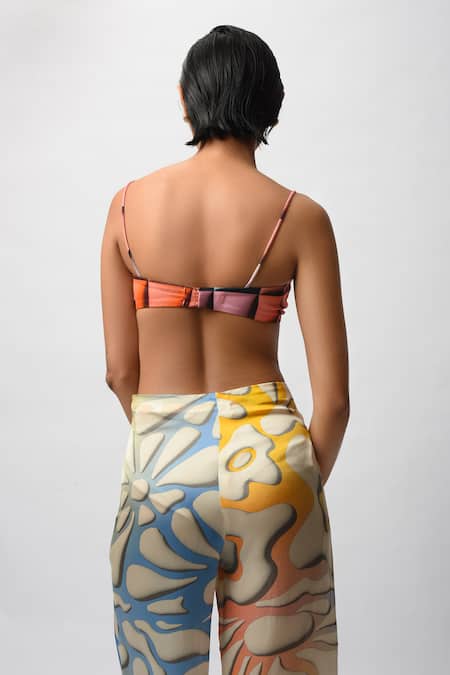 Buy_Forty Four_Multi Color Satin Digital Print Abstract Shirt Lapel Breeze And Pant Set _Online_at_Aza_Fashions