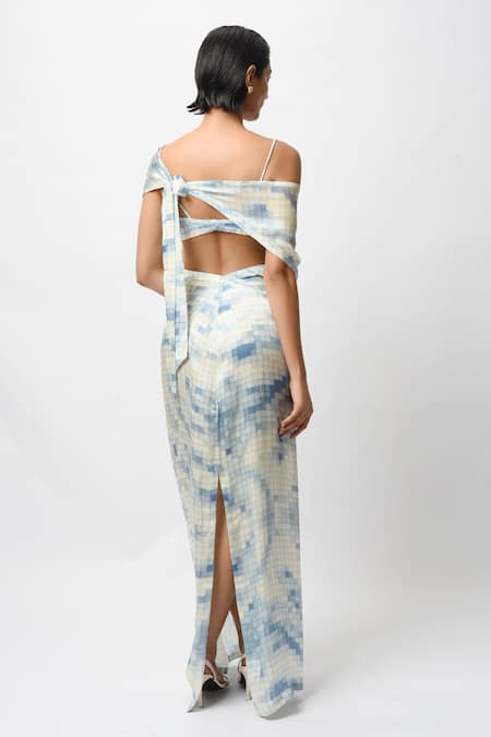 Forty Four Mosaic Print Backless Dress with Bralette 