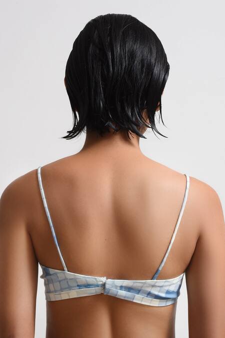 Shop_Forty Four_White Satin Scoop , Halter Mosaic Print Backless Dress With Bralette 
