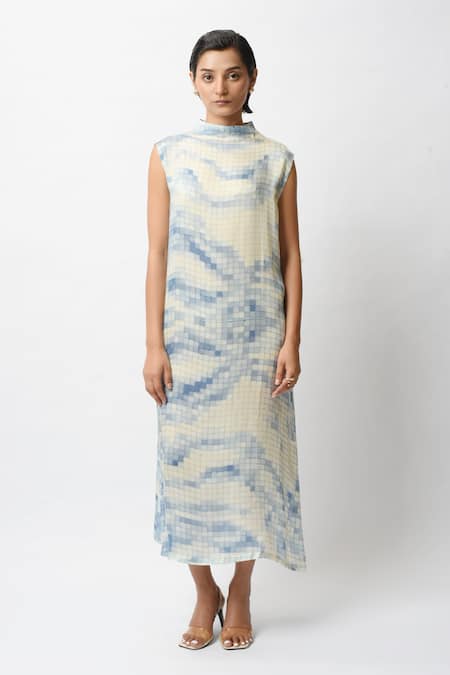 Forty Four Mosaic Print High Neck Dress 