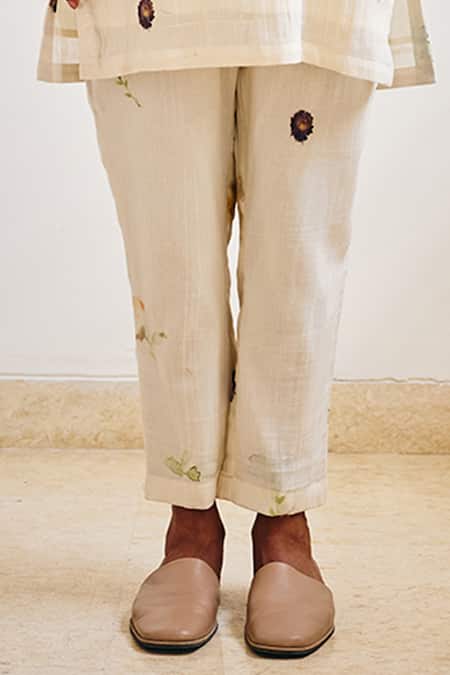 Kharakapas Off White Cotton Round Neck The Savant Printed Tunic And Pant Set Online at Aza Fashions Kharakapas_Off White Cotton Round Neck The Savant Printed Tunic And Pant Set_Online_at_Aza_Fashions