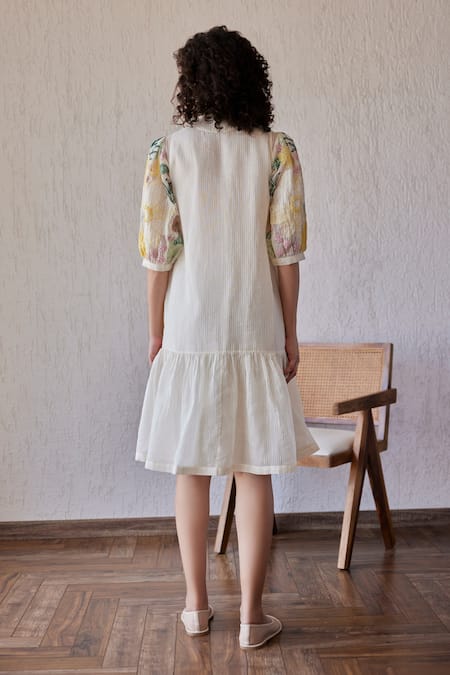 Khamaj India Adrian Hand Embroidered Dress 