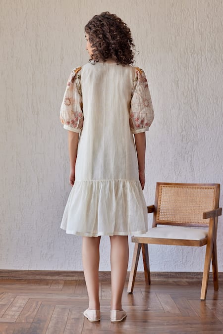 Khamaj India Adrian Hand Embroidered Short Dress 