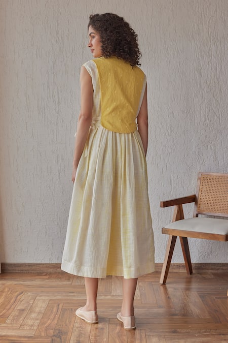 Khamaj India Dune Dress With Embroidered Bib 