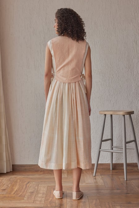 Khamaj India Dune Dress With Hand Embroidered Bib 