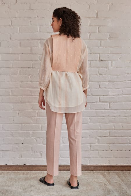 Khamaj India Grace Hand Embroidered Bib With Top 