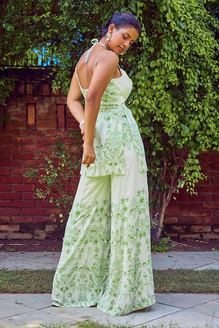 Jade By Ashima Oasis Floral Print Kurta & Sharara Set 