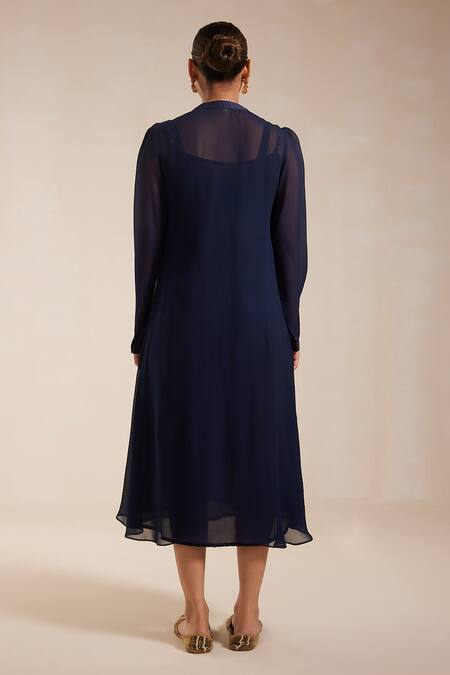 Rasasvada Bahar Yoke Embroidered Gathered Dress With Inner 