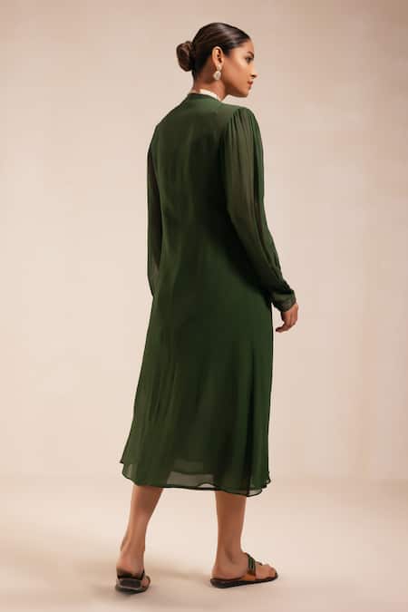 Rasasvada Gulbahar Yoke Embroidered Gathered Dress With Inner 