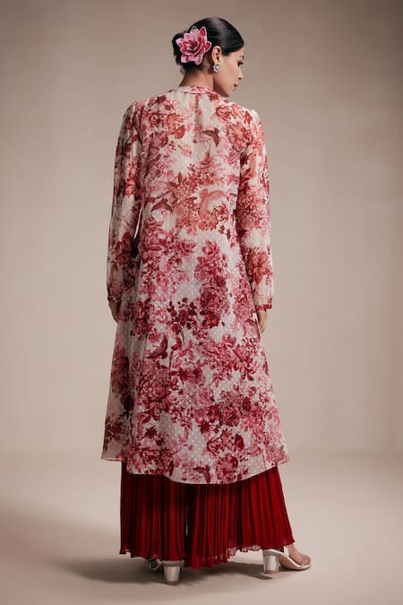 Rasasvada Flower Bloom Print Kurta With Sharara 