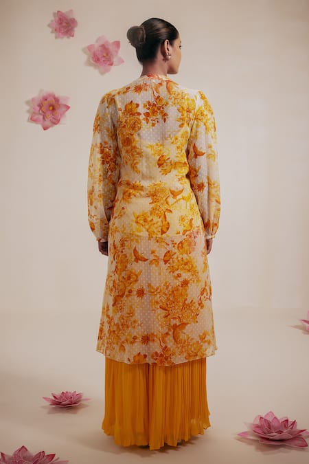Rasasvada Floral Bloom Print Kurta With Sharara 