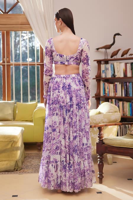 Rasasvada Floral Bloom Print Blouse With Skirt 