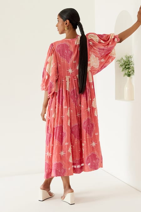 Sage Saga Sophia Map Print Dress 