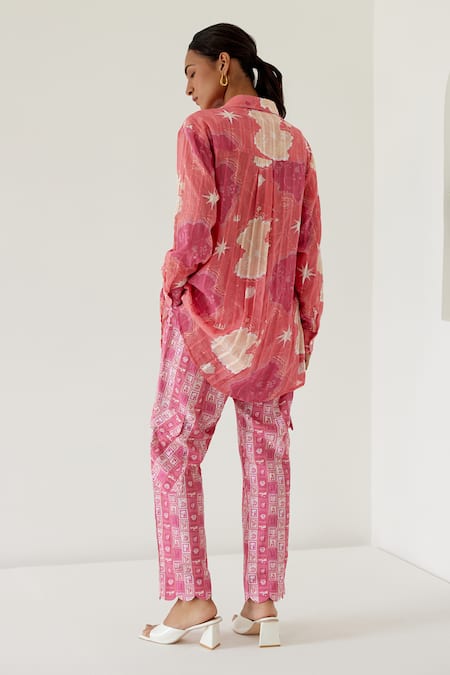 Sage Saga Sophia Map Print Shirt With Cargo Pant 