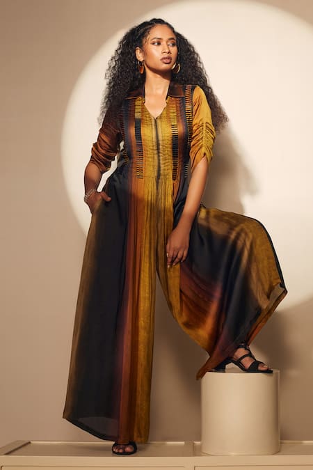 Whimsical By Shica Pintucked Flared Jumpsuit 