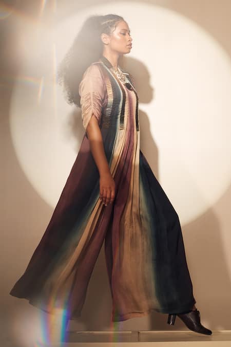 Whimsical By Shica Stroke Print Flared Jumpsuit 