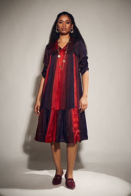 Whimsical By Shica Stroke Print A-Line Dress 