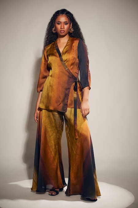 Whimsical By Shica Stroke Print Kimono With Pant 