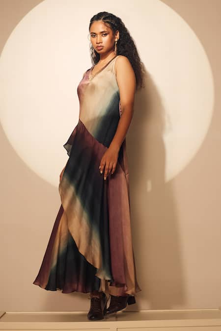 Whimsical By Shica Stroke Print Tiered Dress 