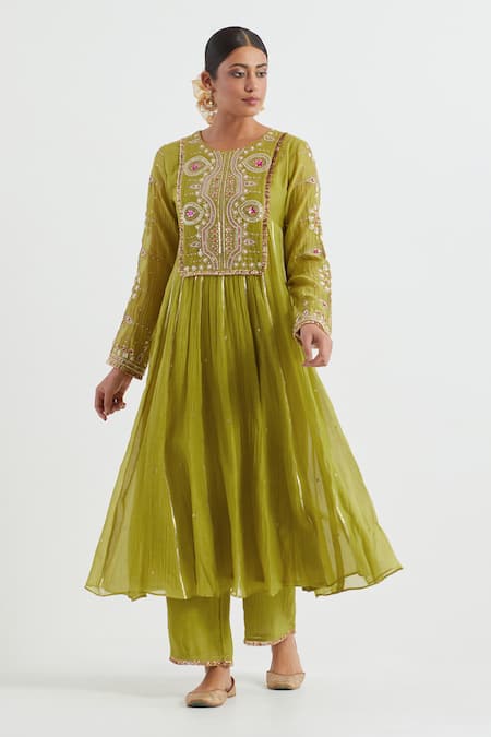 Ikshita Choudhary Hand Embroidered Anarkali & Pant Set 