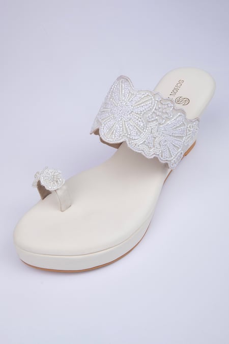 SCHON ZAPATO Whisper Bead Embroidered Wedges 
